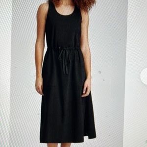 Eileen fisher organic cotton drawstring midi dress